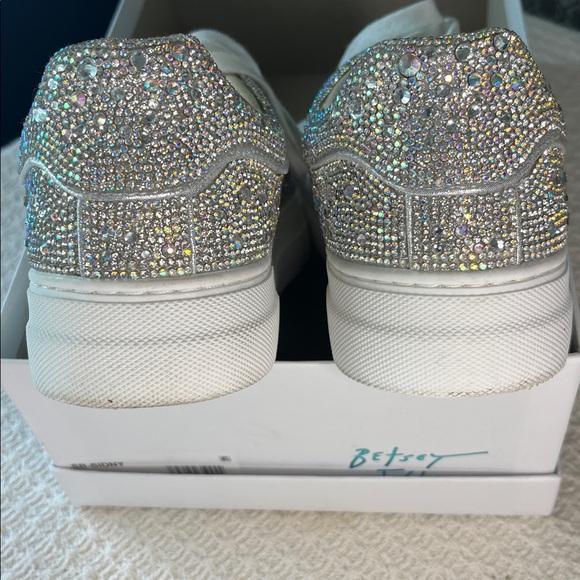 Betsey Johnson, Rhinestone tennis shoes, with box, SB-SIDNY 998075, women 7.5 - Picture 3 of 17